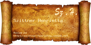 Szittner Henrietta névjegykártya